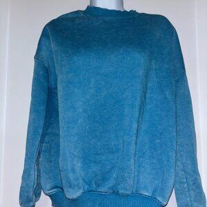 Zenana Women’s Small Teal Crewneck Sweatshirt Relaxed Fit Long Sleeve Pullover